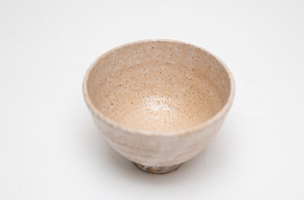 ☆茶3 赤膚山 正人造 萩釉手ひねり茶碗 共箱 口径11㎝ 東里6-0621②