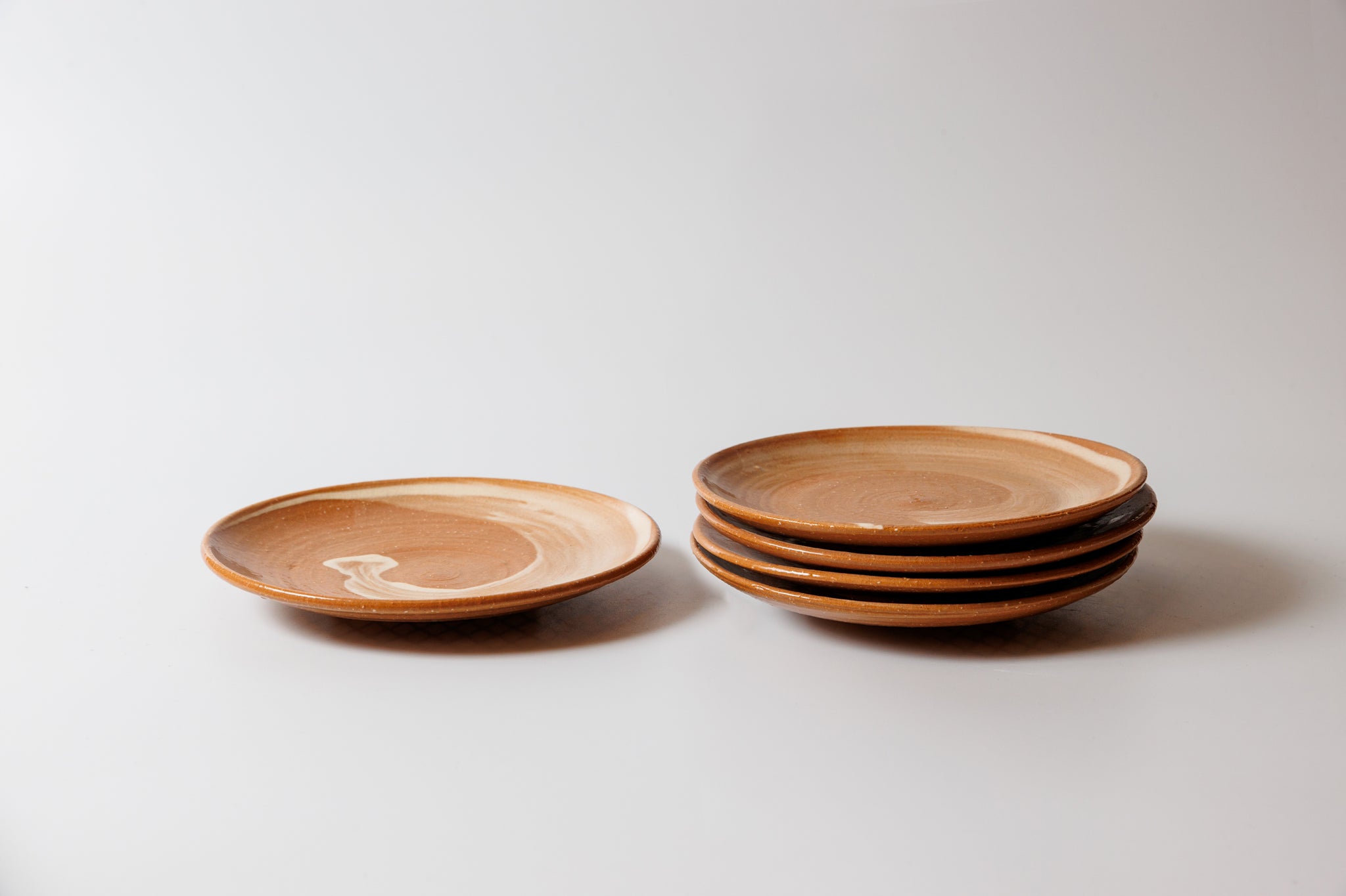 銘々皿　刷毛目色変わり　５枚組　楽山窯作 銘々皿 刷毛目色変わり 5枚組 楽山窯作